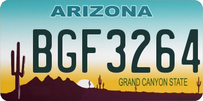 AZ license plate BGF3264