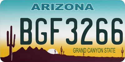 AZ license plate BGF3266