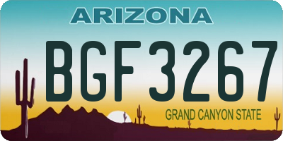 AZ license plate BGF3267