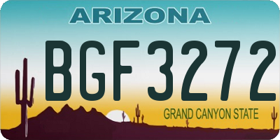 AZ license plate BGF3272