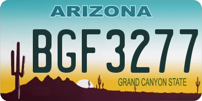 AZ license plate BGF3277
