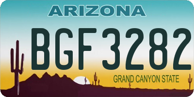 AZ license plate BGF3282