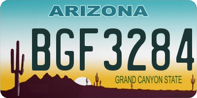 AZ license plate BGF3284