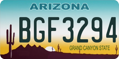 AZ license plate BGF3294