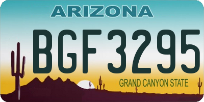 AZ license plate BGF3295