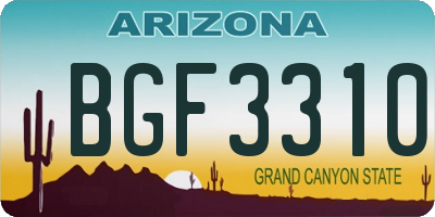 AZ license plate BGF3310