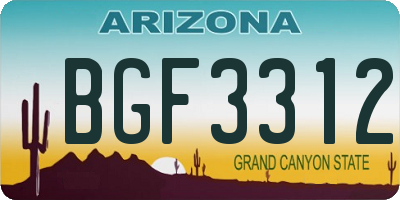 AZ license plate BGF3312