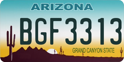 AZ license plate BGF3313