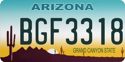 AZ license plate BGF3318
