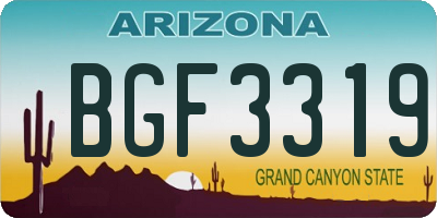 AZ license plate BGF3319