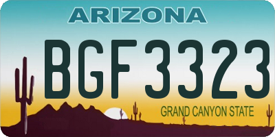 AZ license plate BGF3323