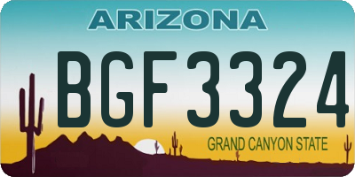 AZ license plate BGF3324