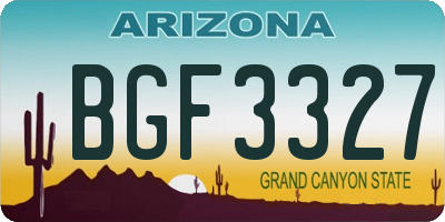 AZ license plate BGF3327