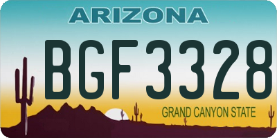 AZ license plate BGF3328