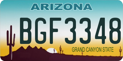 AZ license plate BGF3348