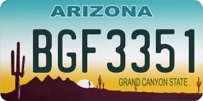 AZ license plate BGF3351