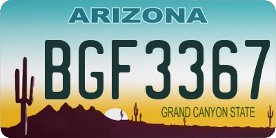 AZ license plate BGF3367