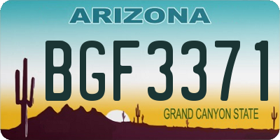 AZ license plate BGF3371