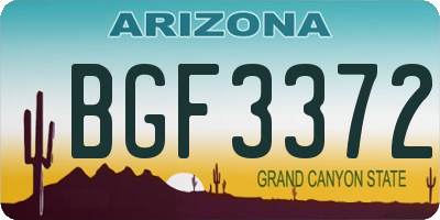 AZ license plate BGF3372