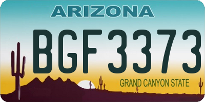AZ license plate BGF3373
