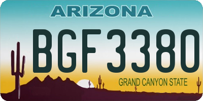 AZ license plate BGF3380