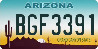 AZ license plate BGF3391