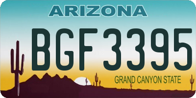 AZ license plate BGF3395