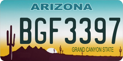 AZ license plate BGF3397