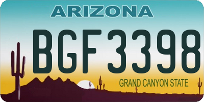 AZ license plate BGF3398