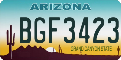 AZ license plate BGF3423