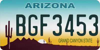AZ license plate BGF3453