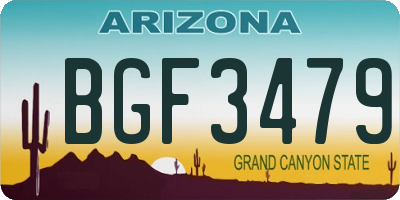 AZ license plate BGF3479