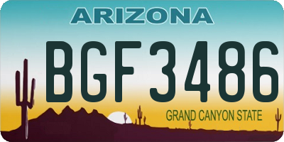 AZ license plate BGF3486