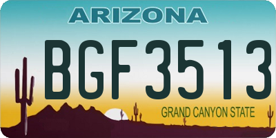 AZ license plate BGF3513