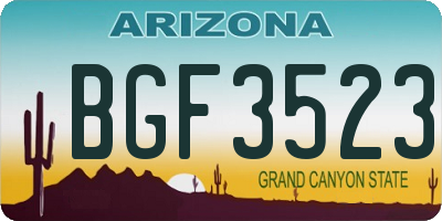 AZ license plate BGF3523