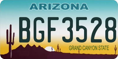 AZ license plate BGF3528