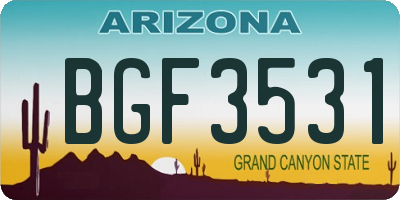 AZ license plate BGF3531