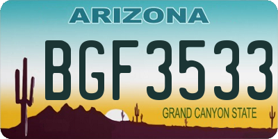AZ license plate BGF3533