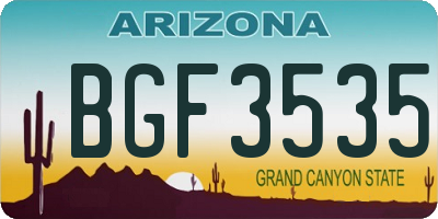 AZ license plate BGF3535
