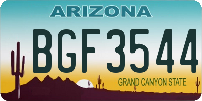 AZ license plate BGF3544
