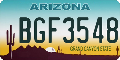 AZ license plate BGF3548