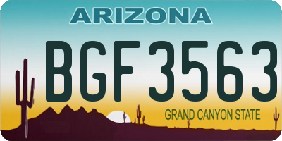AZ license plate BGF3563