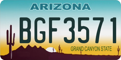 AZ license plate BGF3571