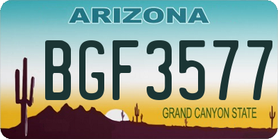 AZ license plate BGF3577