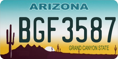 AZ license plate BGF3587