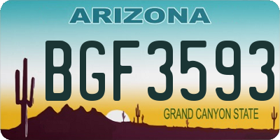 AZ license plate BGF3593