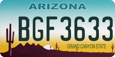 AZ license plate BGF3633