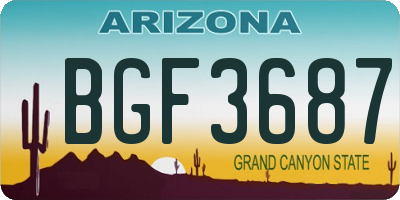 AZ license plate BGF3687