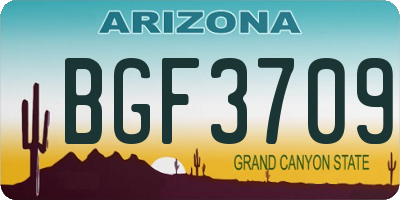 AZ license plate BGF3709