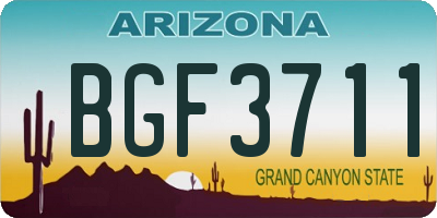 AZ license plate BGF3711
